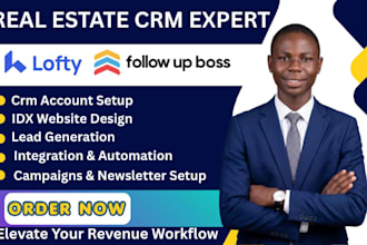 setup real estate lofty crm follow up boss idx website lofty smart plan lofty VA