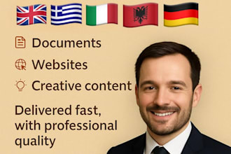 translate and localize english german greek italian albanian