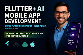 develop cross platform flutter ai app mobile ai app chatbot for ios and android