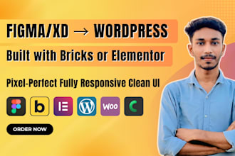 convert figma to wordpress with elementor or bricks builder