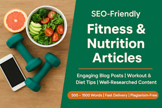 write friendly fitness, diet, and nutrition articles