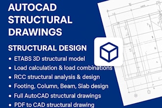 do structural design, etabs model, rcc drawings and autocad draftings