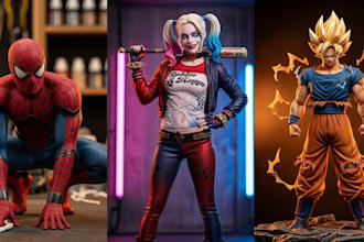 3d collectible character model 3d anime figure diorama scale figure 3d printing