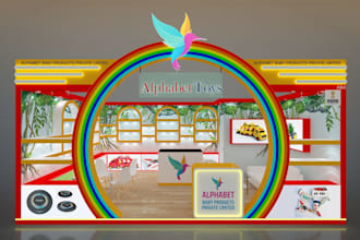 design a creative 3d exhibition stall booth for your brand