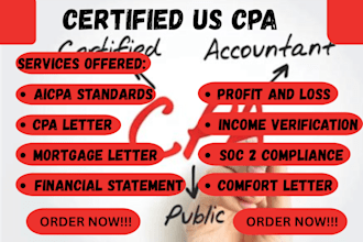 create accurate financial reports, comfort letters, and proof of funds