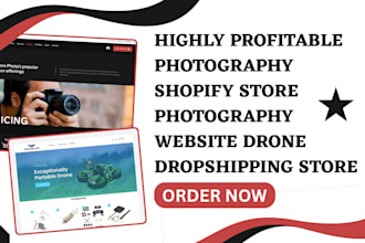 design photography shopify store photography dropshipping website drone store