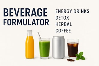 formulate beverages, energy drinks, detox, herbal and cold brew coffee