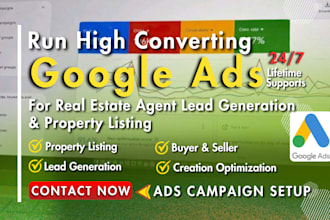 setup google ads campaign for real estate lead generation and property listing
