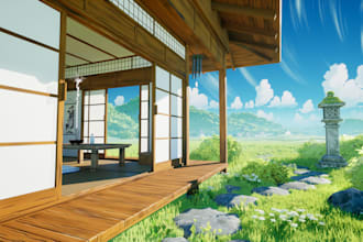 create a 3d environment, scene or level for your game