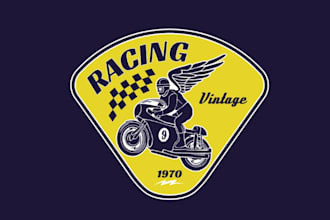 design a vintage bike racing logo for your club, team, or brand