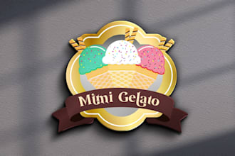 design ice cream, candy, chocolate, bakery, sweets, or food logo