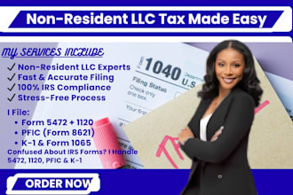 file irs forms 5472 and 1120 for nonresident US llc with k1 and pfic