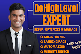 create gohighlevel sales funnel automation, website and landing page