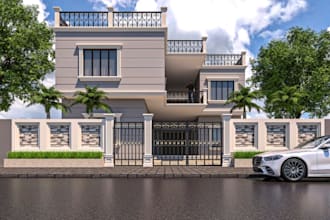 revamp 3d exterior facade,house garden,interior layout,dining set,master bedroom
