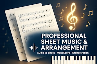 create professional sheet music and arrangement from your song or audio