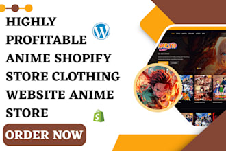 design anime shopify store fashion clothing website y2k anime dropshipping store