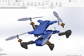 3d drone product cad designer aerospace parts assembly model for 3d printing