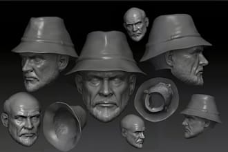 custom realistic head model 3d face likeness head sculpt zbrush stl 3d printing