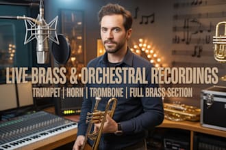 record professional brass, trumpet, and horn section with live orchestral energ