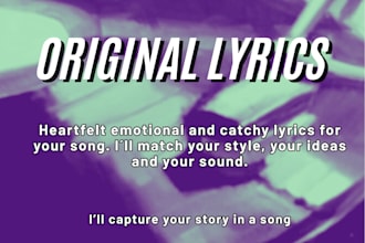 write emotional lyrics for your songs in english or spanish