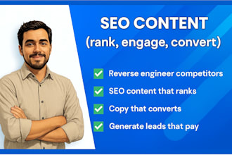 write SEO content for web and blog to rank, engage, convert