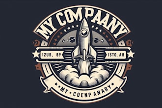 design premium vintage rocket logo t shirt design
