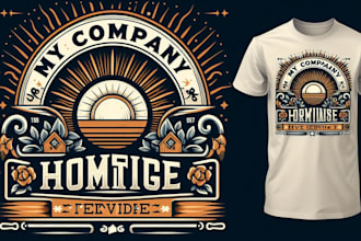 design premium vintage home service logo t shirt design
