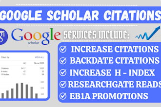 increase, backdate your google scholar, researchgate citations, h index, reads