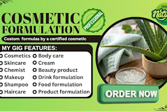 develop cosmetic formulation, organic skincare product, review existing product