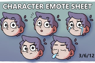 design custom character emotes for twitch or youtube
