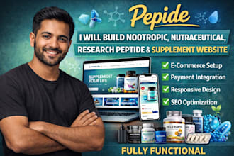 build research peptide, supplement, nootropic fda complaint woocommerce website