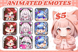 create animated emotes, twitch emotes, chibi emotes and vtuber for stream
