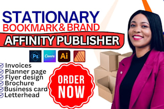 design bookmark marketing collateral invoice planner page on affinity publisher