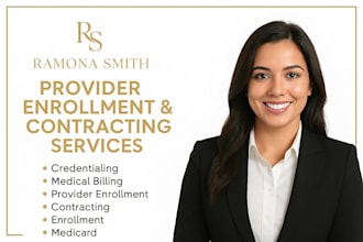 provide enrolment, credentialing and contracting expert for healthcare providers