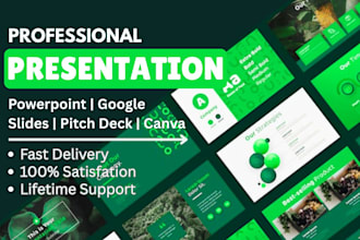 improve startup pitch deck, powerpoint, company slides, corporate presentation