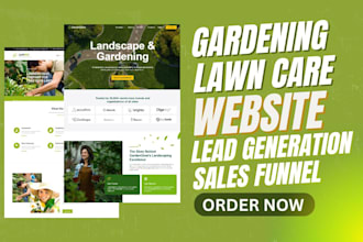 build gardening website landscaping lawn care website gardening cleaning website