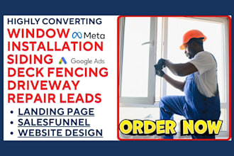 generate window installation siding deck fencing driveway repair leads funnel