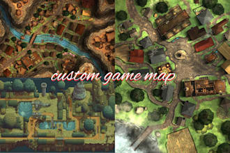 design custom game maps for rpg, pixel art, or 3d environments