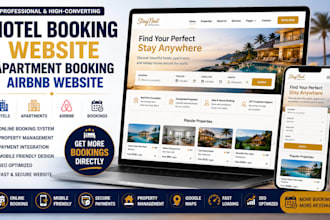 create hotel booking website apartment booking website airbnb website