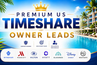 provide non resold timeshare owner leads of top US brands