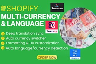 setup shopify multicurrency language tlab transcy transtore hextom bucks beast