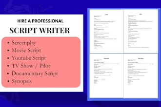 write movie script, film script, screenplay, script writer