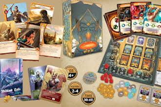 do card game design, board game, game card templates, trading cards, box design