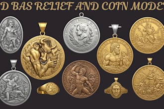 3d coin model medallion cnc bas relief pendant for antique coin 3d printing