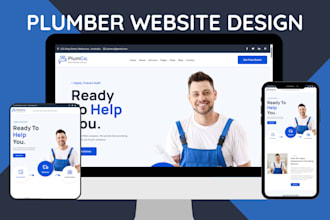 professional plumber website, plumbing business website, or home service website