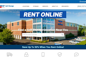 build self storage website mini storage website facility website utility website