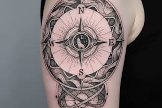 high end dotwork tattoo design for you