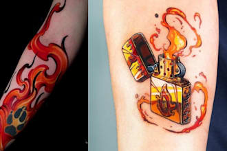 create unique custom tattoo design as an experienced  tattoo artist