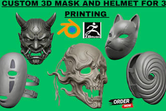 do custom printable 3d mask 3d helmet, wearable 3d cosplay mask for 3d printing