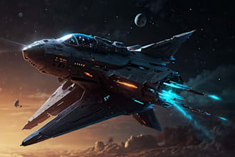 draw a sci fi spaceship art